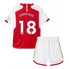 Arsenal Takehiro Tomiyasu #18 Hemmaställ Barn 2023-24 Korta ärmar (+ Korta byxor)